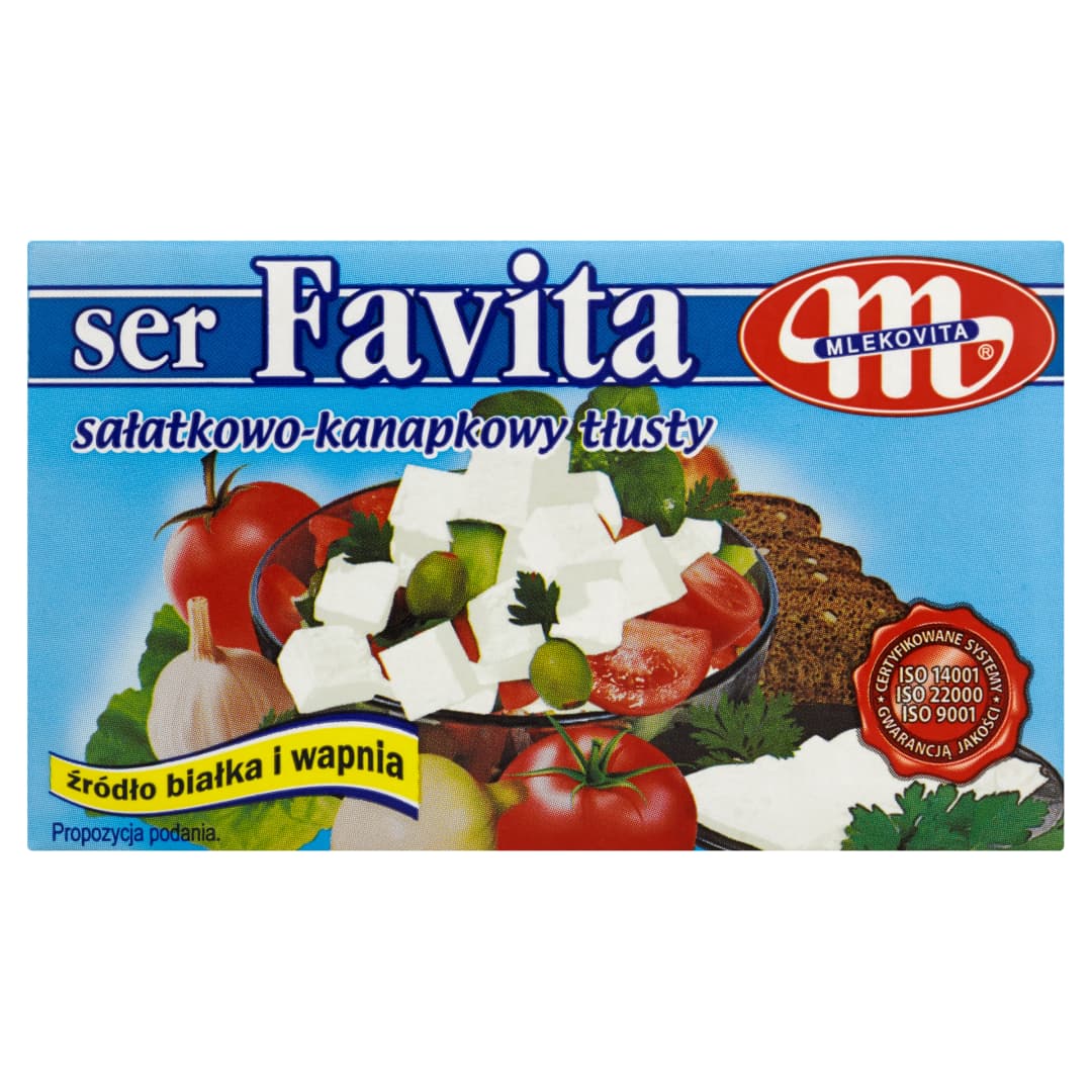 MLEKOVITA FAVITA Ser salatkowo-kanapkowy typu feta tlusty. 19,96 zl/kg