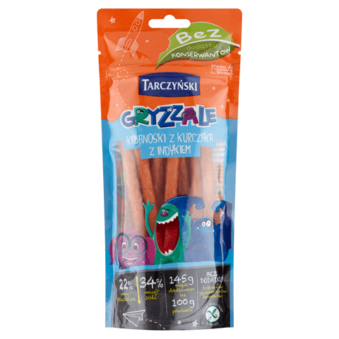 TARCZYNSKI Kabanosy z kurczaka i indyka. 64,33 zl/kg